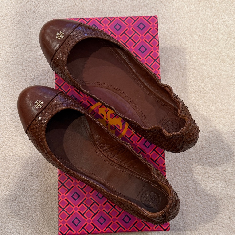 Tory Burch Chocolate Brown Flats